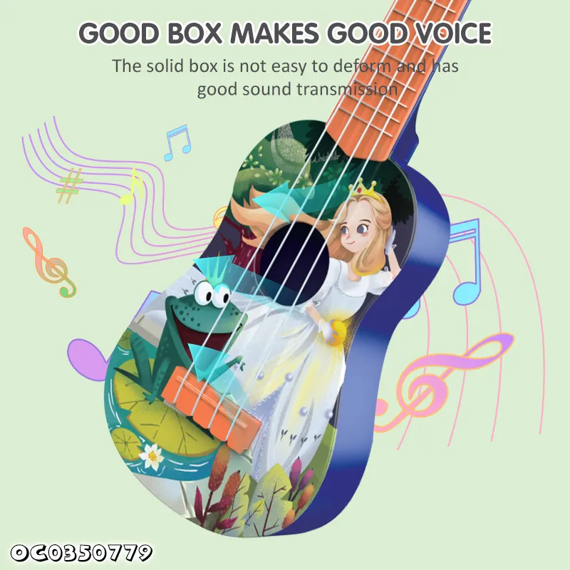Wholesale Cartoon Electric 4 Steel String Musical Instruments Toy Guitar for Kids