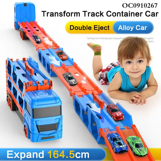 Custom Ejection Fold Metal Transportation Storage Container 3 Layer Truck Model Car Mini Vehicle Toy for Kids Alloy Diecast Toys