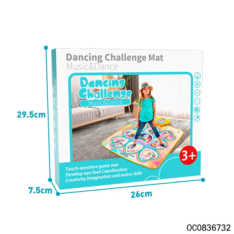 Hot Selling Kids Wholesale Light up Dance Challenge Floor Carpet Mat Activity Play Mat