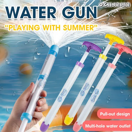 Transparent Water Pump Pipe Gift Plastic High-Pressure Toy Water Gun for Kids Children