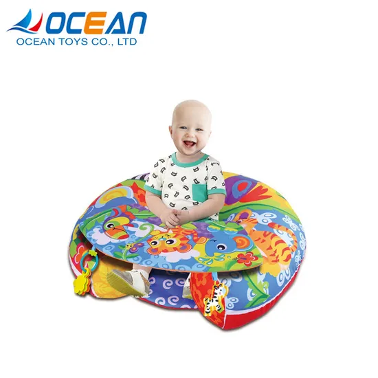 Hot Selling New Born Portable Soft Safe Cotton Bed Babyv Activity Game Carpet with Plastic Rattle