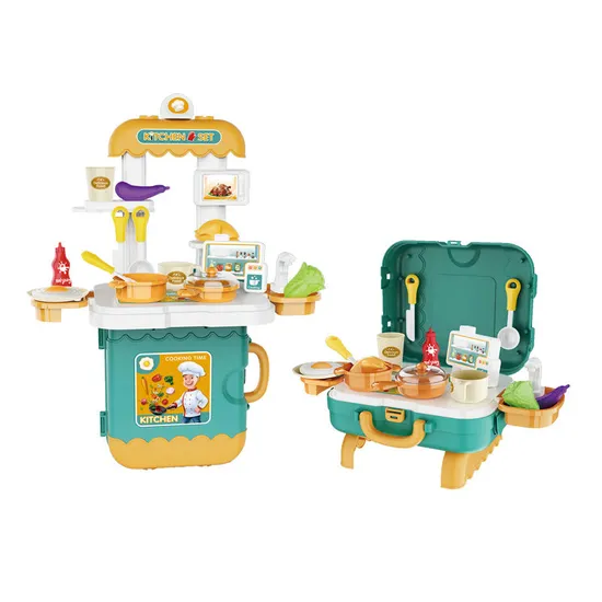 Wholesale Toys Small Pretend Play House Cooking Kitchen Plastic Children House Play Set for Kids