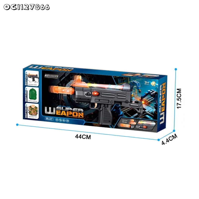 Pretend Play Electric Gun Toys Weapon Cheap Realistic Gun Toy with Sound Made in China for Kids with Vest Backpack