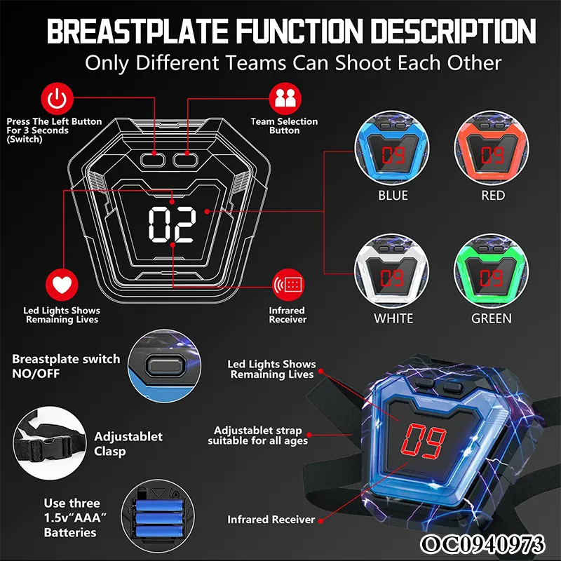 Professional and Combat Vest Wireless Laser Tag Game Interactive Electronic Target Shooting Game Guns Toy