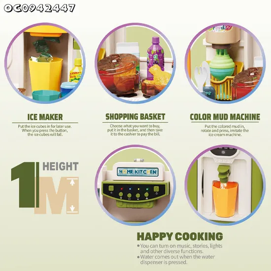 Wholesale Educational Pretend Role Play Set Simulation Tableware Cooking Water Spray Large Children's Plastic Kitchen Toy