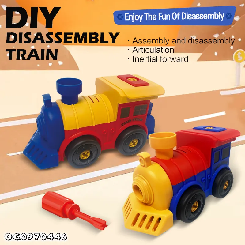DIY Tool Hand Tool Assemble Classic Toy Train Set Toy Car Assembly Gift Parent Child Game Kit Toy for Kids with Screws and Nuts