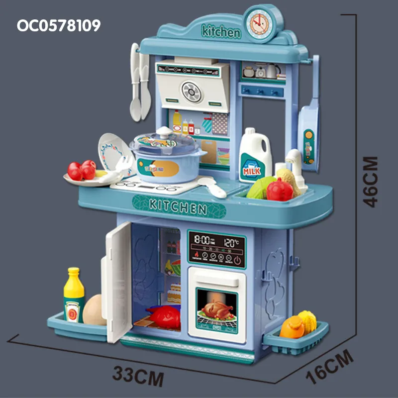 Wholesale Small Vegetable Plastic Children House Play Kitchen Table Toy Set with Music