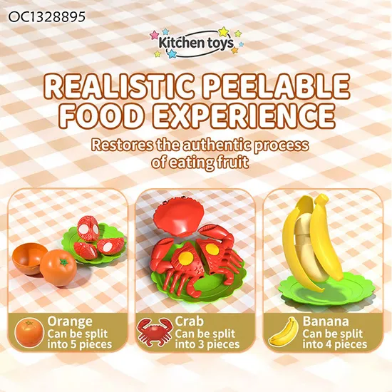 Wholesale Mini Play Interactive Play Set Kids Pretend Playhouse Funny Plastic Fruits and Vegetables Cutting Kitchen Toys