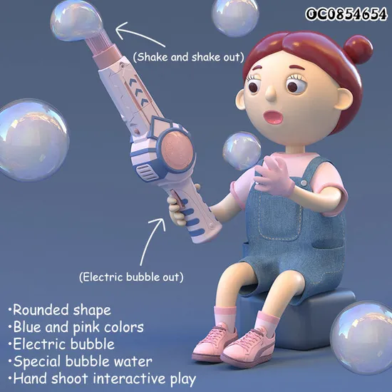 Kids Electronic Toy Smoke Stick Soap Bubble Machine with Light Music