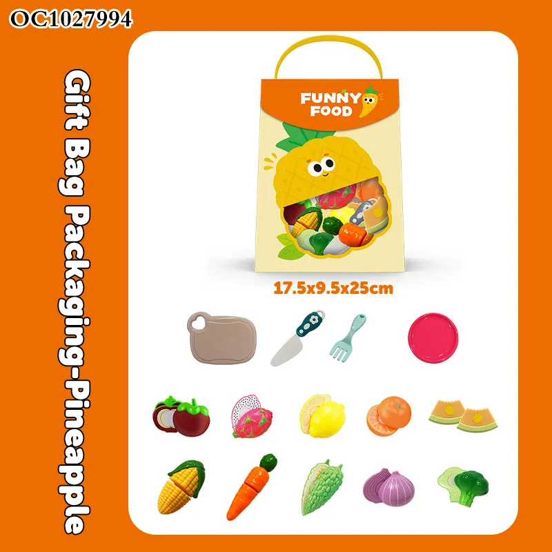 Wholesale Montessori Set for Girls Learning Educational Plastic Vegetable Fruit Cutting Kitchen Toys