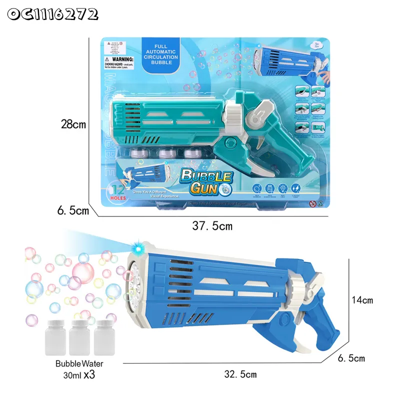 3 Bottles Bubble Solutions New Outdoor Summer Products LED Bubble Blower Gun Kids Toys with Lights Music No Battery for Children