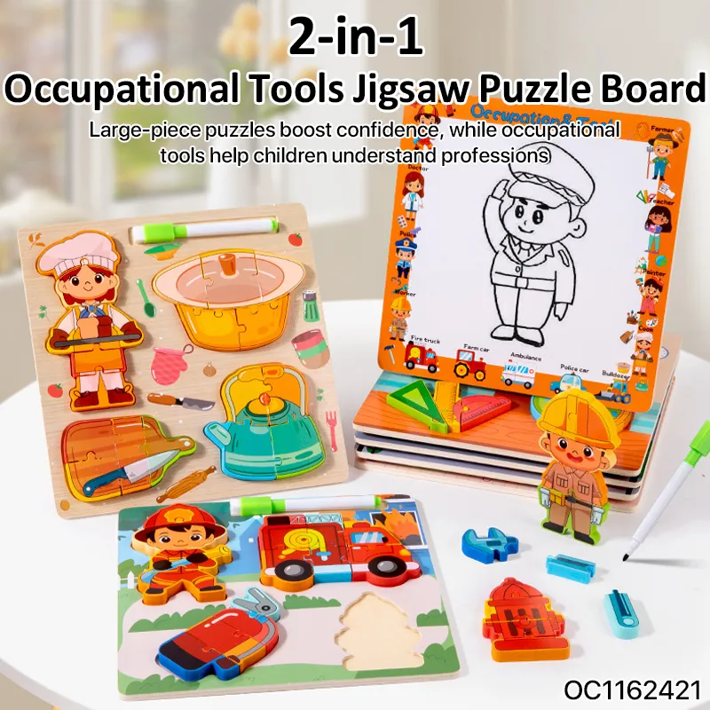 3D Ambulance Kid DIY Wooden Puzzle Toy Intelligence Early Education Vehicle Creative Montessori Toy