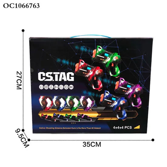 4PCS Funny Electric Interactive Battle Multiplayer Shoot Gun Games Vest Receiver Novelty Plastic Toy Gun