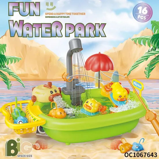 Wholesale 2in1 Pretend Play Washing Equipments Swimming Fish Water Play Table Bath Toys for Kid Hot Selling Summer