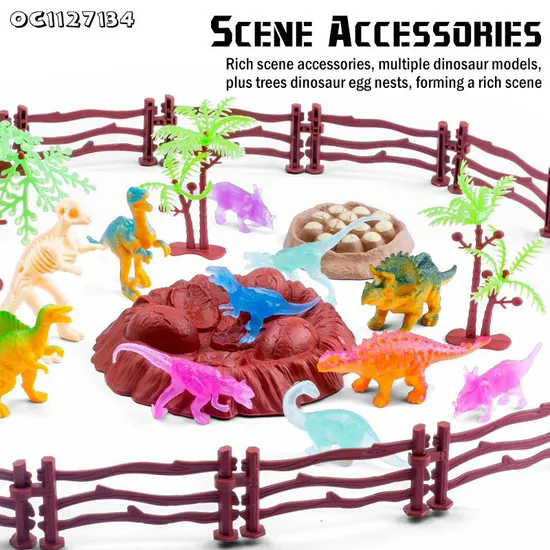 32PCS Custom PVC Moveable Tiny Toys Miniature Dinosaur Items 3D Model Simulation Toy with Dinosaur Egg
