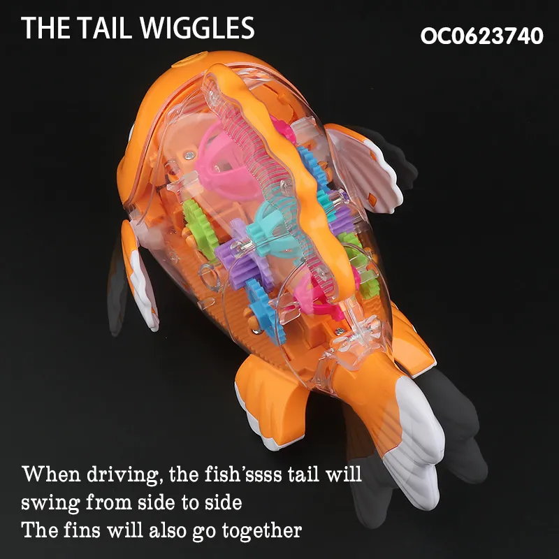 Wholesale Hot Selling Battery Operated Unique Electric Electronic Fish Toy with Light Music