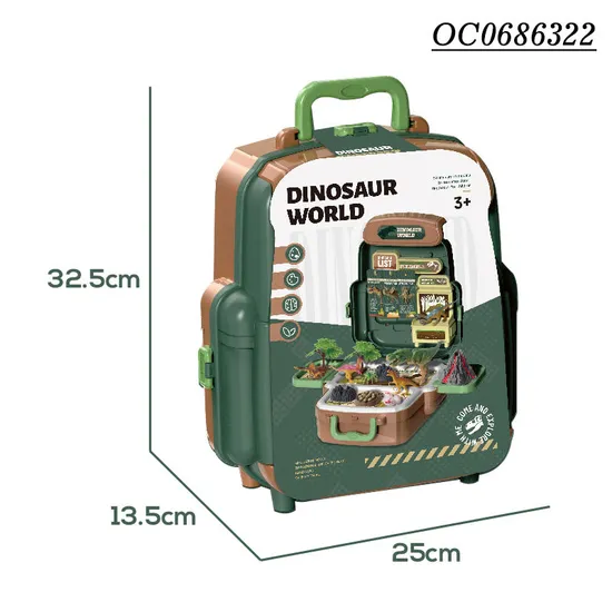 Latest Pretend Play Jurassic Rubber Dinosaur PVC Toy with Backpack