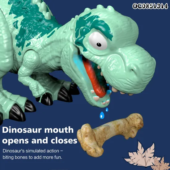 China Wholesale Promotional Bite Bone Battery Operated B O Roaring Plastic Toy Dinosaur Toy with Light Sound and Gift for Sale