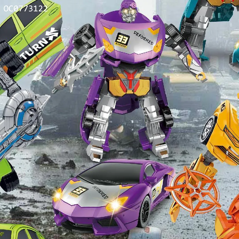New Arrival Cool Plastic Small Robot Deformation Dinosaur Car Toy for Kids