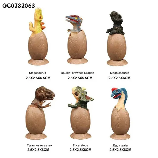 6 Pieces DIY Plastic Dinosaur Egg Carton Small Promotional Toys Play Set Toy