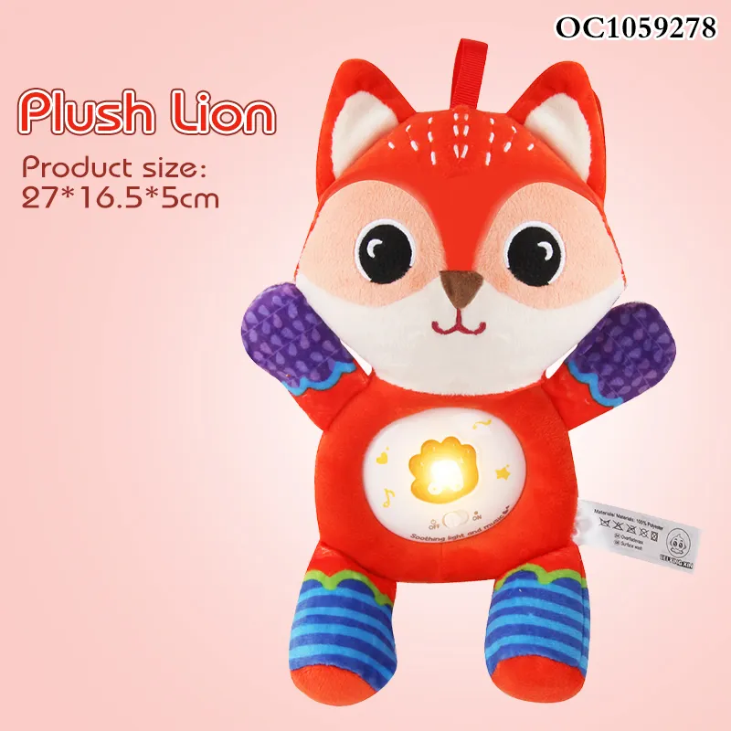 Wholesale Popular Light Baby Sleeping Doll Sensory Music Animal Stuffed Plush Toy