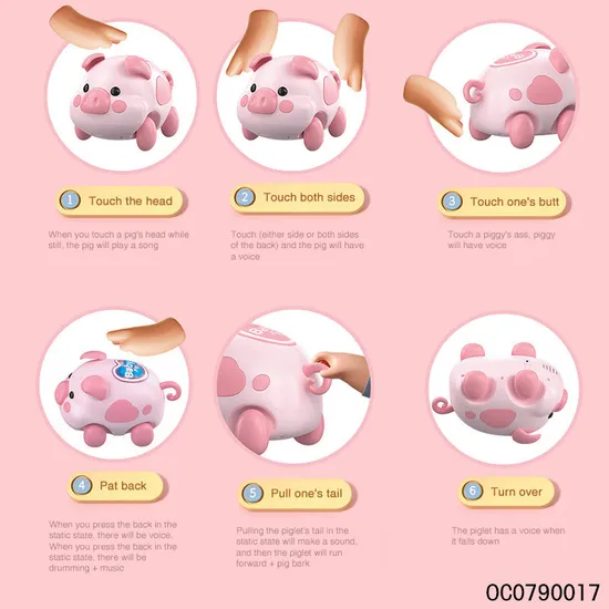 Wholesale Plastic Kids Remote Control Cartoon Cute Plastic Pig Baby Toys