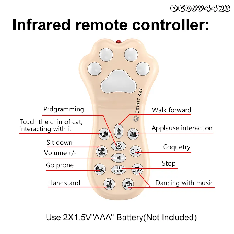 Wholesale Singing and Dance Plastic Remote Control Intelligent Interactive RC Music Robot Pet Animal Toy for Kids