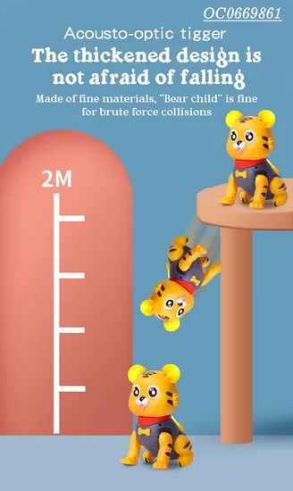 Wholesale Unique Electric Tiger Cartoon Plastic Animal Children Electric Toy with Light and Music