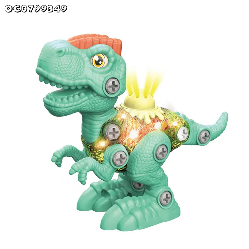 Classic Preschool Educational Toy Children Games Boy Assembly DIY Take Apart B O Dinosaur Toy with Light Sound for Kids