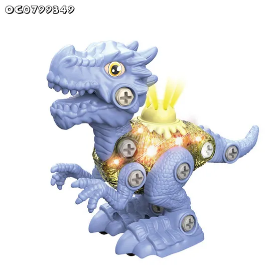 Classic Preschool Educational Toy Children Games Boy Assembly DIY Take Apart B O Dinosaur Toy with Light Sound for Kids