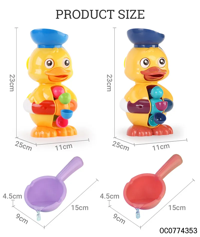 Wholesale Plastic Bathtub Funny Waterwheel Animal Baby Spray Water Bath Toy Duck