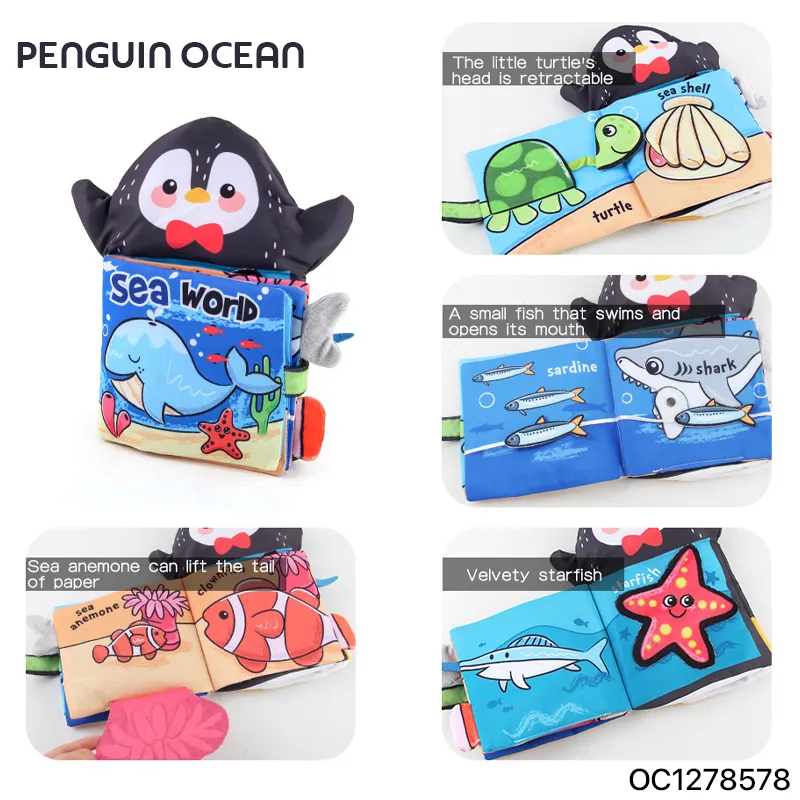 Wholesale Montessori Educational Cartoon Sea Life Animals Learning Materials Baby Book Toy