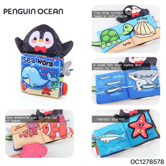 Wholesale Montessori Educational Cartoon Sea Life Animals Learning Materials Baby Book Toy