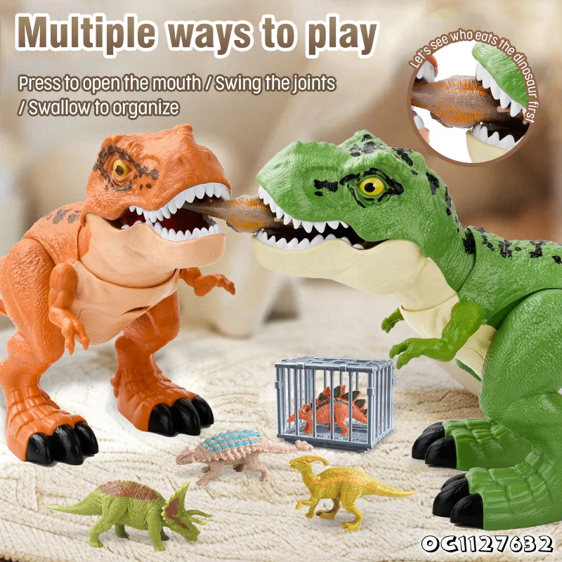 PVC Dinosaur Simulation Sound Jurassic Tyrannosaurus Rex Mechanical Electric Robot Dinosaur Toy with Moving Tail and Mouth