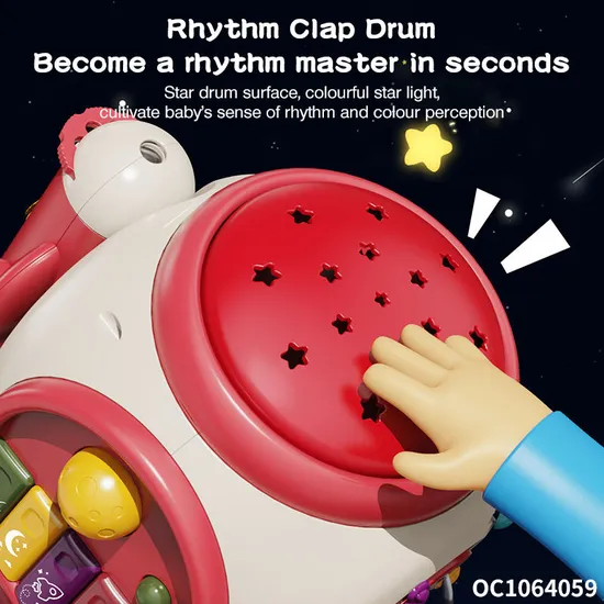 Wholesale Musical Montessori Learning Keyboard Hand Drum 6 in 1 Montessori Custom LED Projector Toy