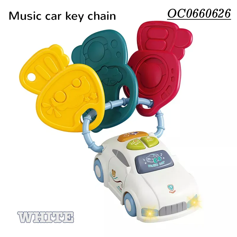 Montessori Car Music Key Baby Rattle Toy Educational Key Toys for Baby