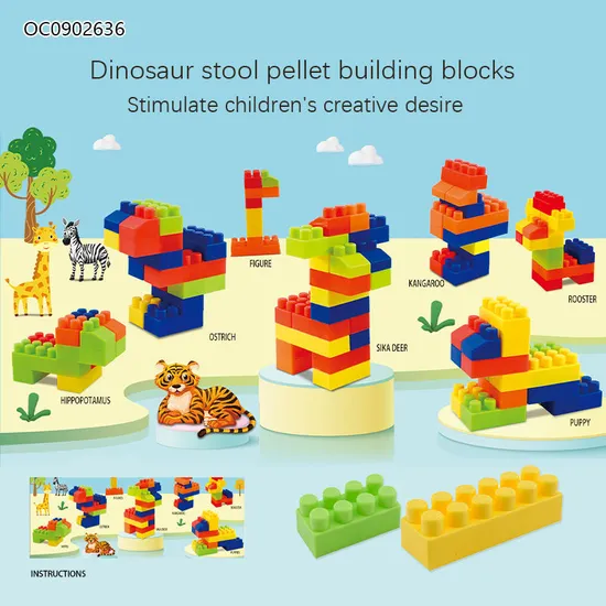 Wholesale Educational Montessori Popular DIY 100PCS Sensory Kids Educational Plastic Big DIY Building Blocks Toy