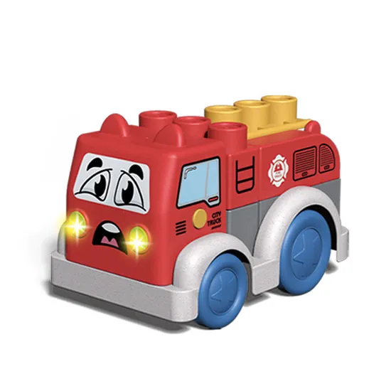 Wholesale Educational Montessori Plastic Building Block Musical DIY Truck Vehicle Toys