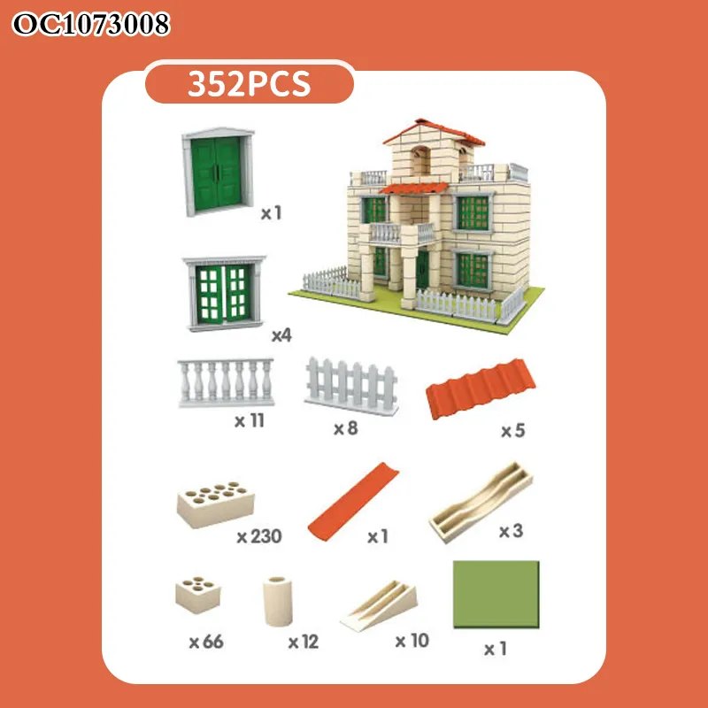 Wholesale Montessori Educational House DIY Plastic Handmade Creative Building Blocks Toy for Kids