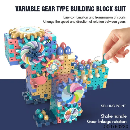 Wholesale Montessori Educational Handmade DIY 3D Plastic Building Block Toy for Kids
