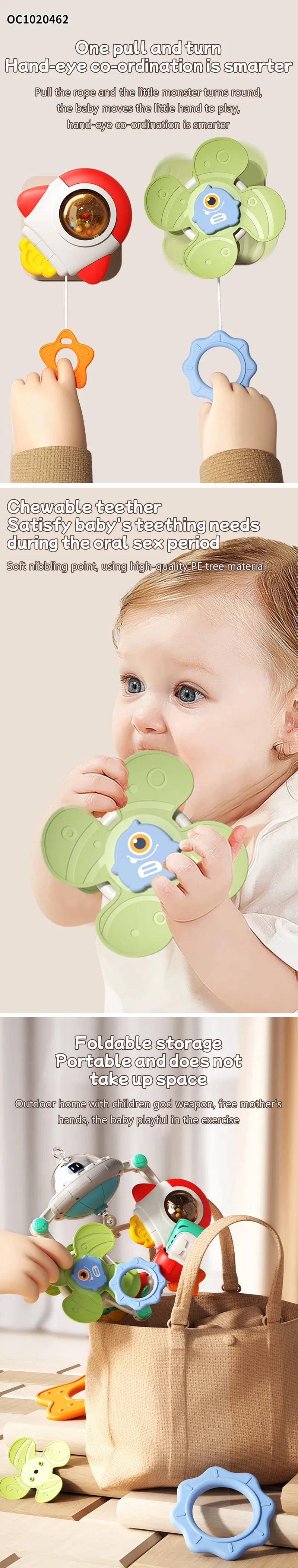 Wholesale Rattle Plastic Baby Teether Toys with Music for Sleeping