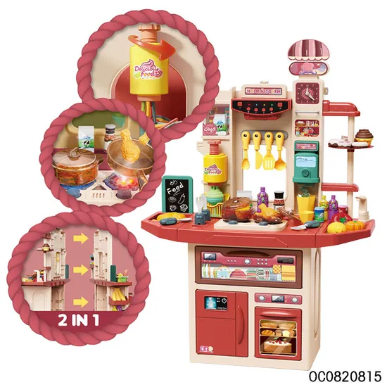 Children Pretend Play Preschool Model Home Big Supermarket Kids Cashier Game Register Toys with Goods Shelves