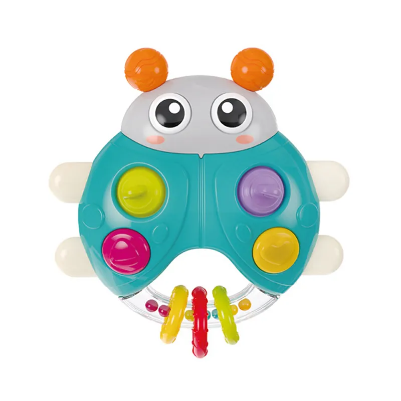 Push Pull Finger Training Handheld Electronic Games Silicon Toys Rattle Animals for Baby Hand Eye Coordination Toy with Light Sound