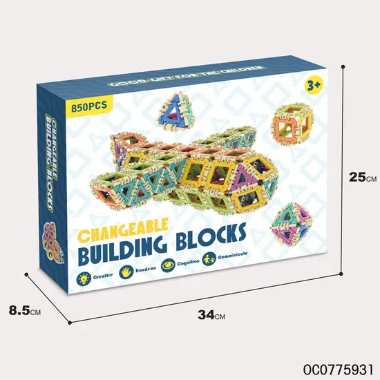 Wholesale Educational Montessori 850PCS Plastic Dly Building Block Toy for Kids