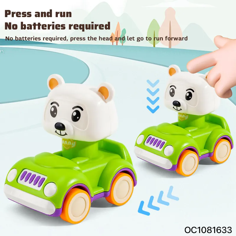 Wholesale Baby Brain Press and Go Cartoon Animal Small Toys Miniature Car