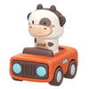 Wholesale Miniature Children Hot Selling Plastic Cute Cow Push Press and Go Animal Toy Car for Baby