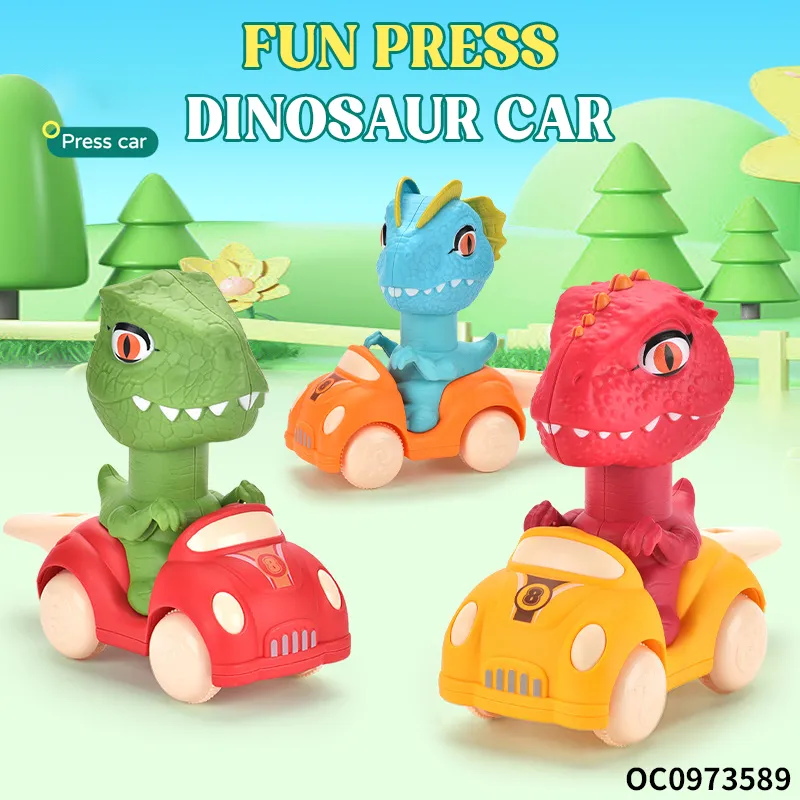Wholesale Children's Baby Sensory Press and Go Dinosaur Car Animals Baby Hand Eye Coordination Toy