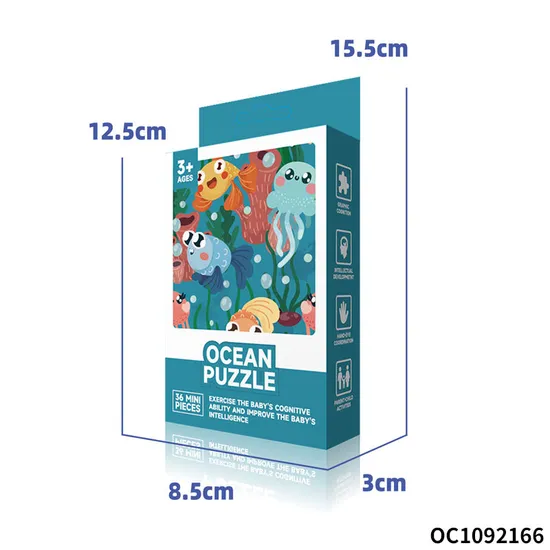 Gift Popular Kids Funny 36PCS Jigsaw Puzzle Printing Small Educational Puzzle Sea Animal Games Toy for Kids