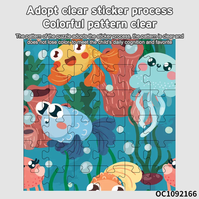 Gift Popular Kids Funny 36PCS Jigsaw Puzzle Printing Small Educational Puzzle Sea Animal Games Toy for Kids