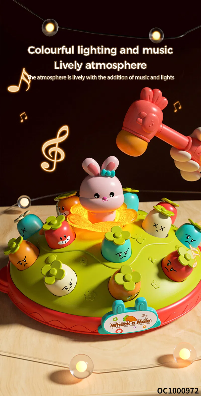 Wholesale Interactive Electronic Hammer Cartoon Whack a Mole Electronic Toy Family Board Game